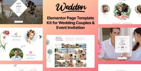 Weddon – Wedding Event Invitation Elementor Template Kit